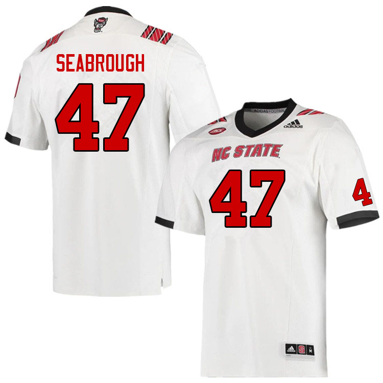 Men #47 Ced Seabrough NC State Wolfpack College Football Jerseys Sale-White - Click Image to Close